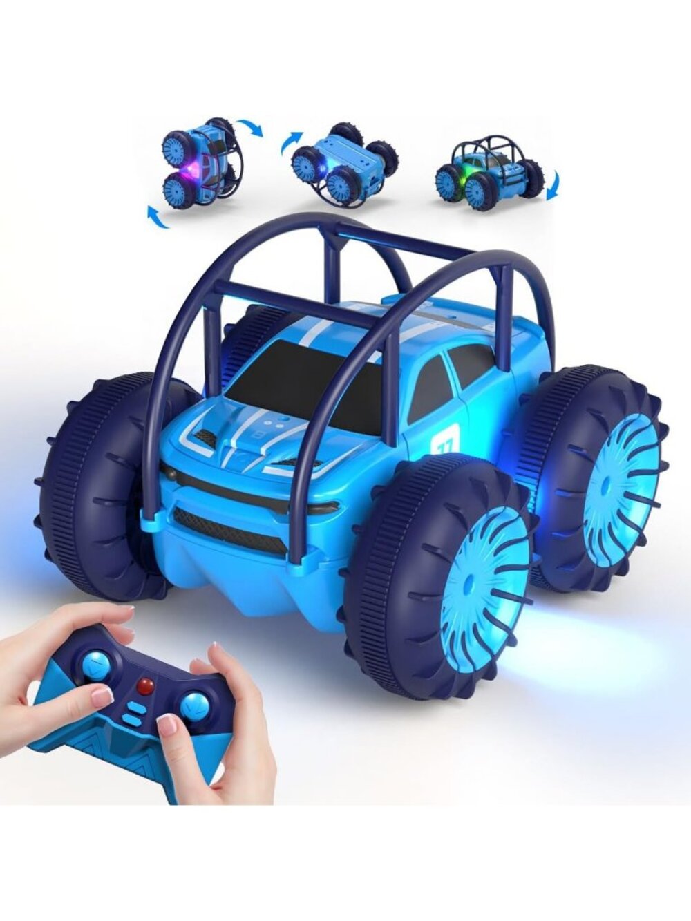 Amphibious Remote Control Car - 360° Flips, Rechargeable, All-Terrain Stunt Toy